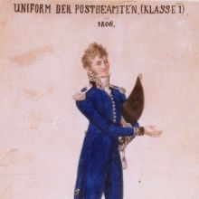 „Uniform der Postbeamten (Klasse 1)“ (nachträgliche Beschriftung): Oberpostmeister (1807)