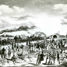 Eröffnung der Eisenbahnlinie München–Augsburg am 4. Oktober 1840