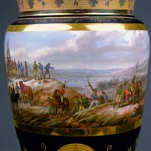 Abbildung der Schlacht von Austerlitz am 2. Dezember 1805 auf einer Vase