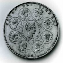 Geschichtskonventionstaler „Segen des Himmels“ auf die acht Kinder König Ludwigs I. mit Königin Therese (1828)