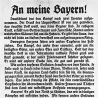 Plakat „An meine Bayern!“ mit der Bekanntmachung des Ersten Weltkriegs