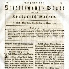 „Allgemeines Intelligenz-Blatt für das Königreich Baiern“ (1818)